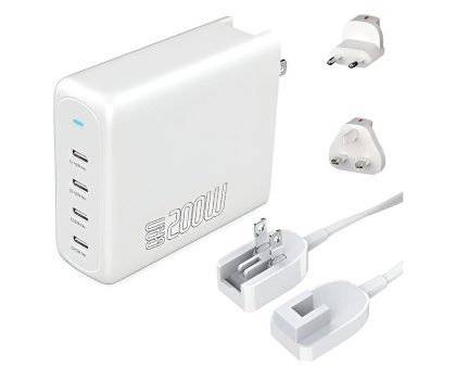 Ładowarka i akumulator 4smarts Ładowarka sieciowa 200W GaN Flex Pro 4xUSB-C biała